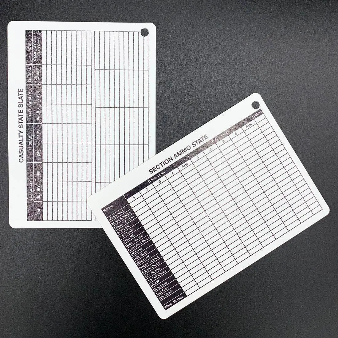 A6 Double Sided Section Ammo-Casualty Slate Battle Card - Image 2