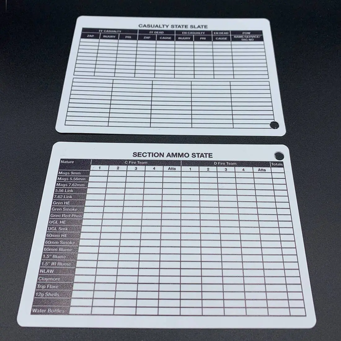 A6 Double Sided Section Ammo-Casualty Slate Battle Card - Image 3