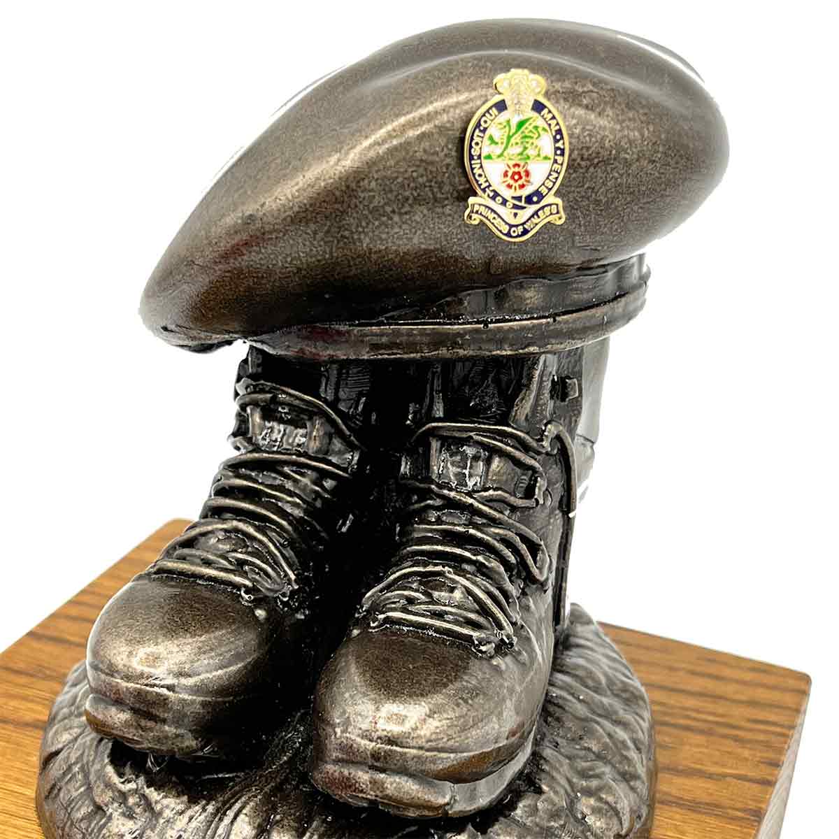 Beret and Boots Bronze Resin Statue on Oak Base - Updated Design - Image 10