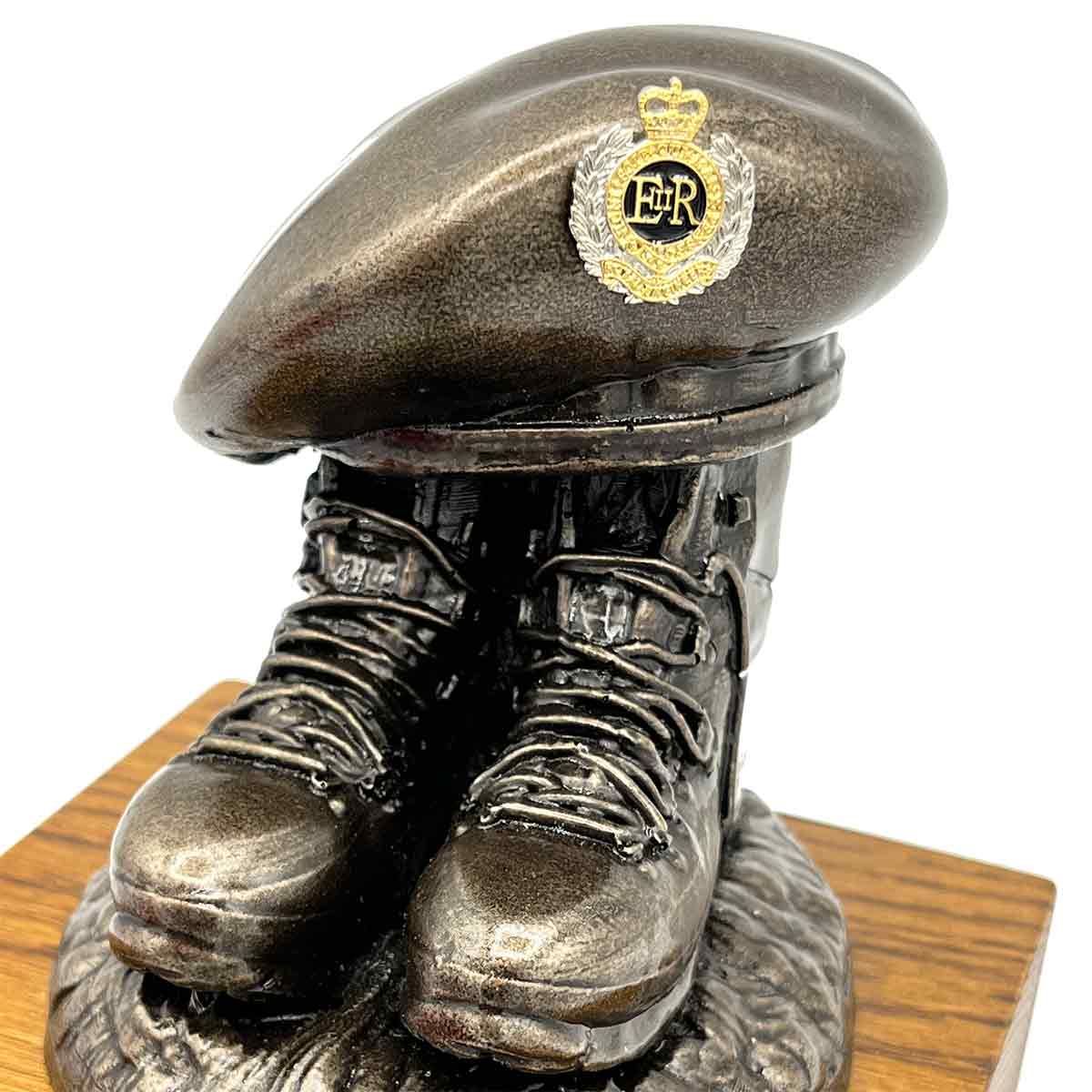 Beret and Boots Bronze Resin Statue on Oak Base - Updated Design - Image 12