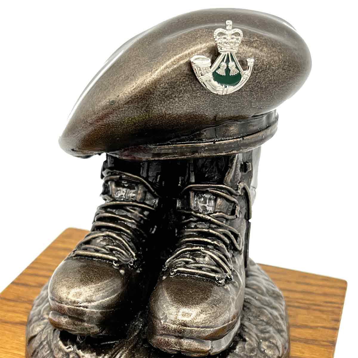 Beret and Boots Bronze Resin Statue on Oak Base - Updated Design - Image 15