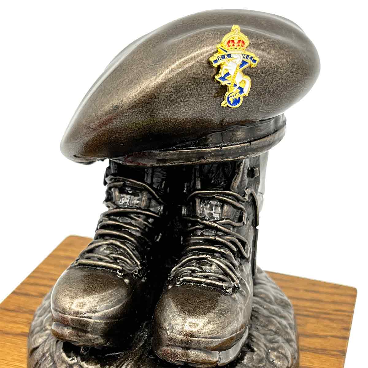 Beret and Boots Bronze Resin Statue on Oak Base - Updated Design - Image 16