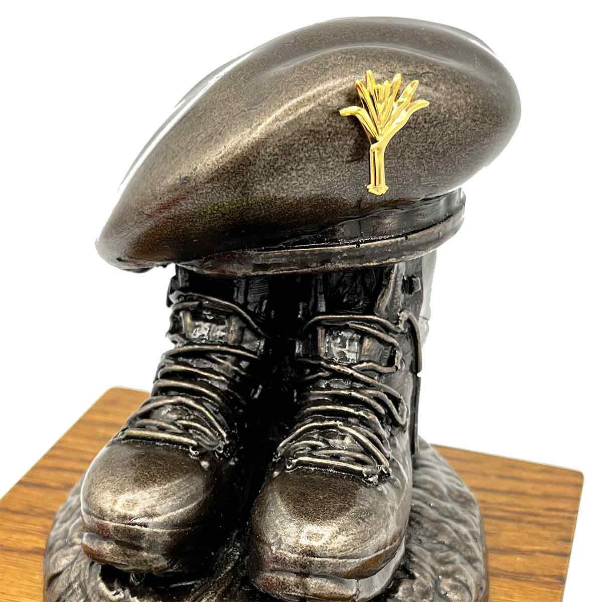 Beret and Boots Bronze Resin Statue on Oak Base - Updated Design - Image 18