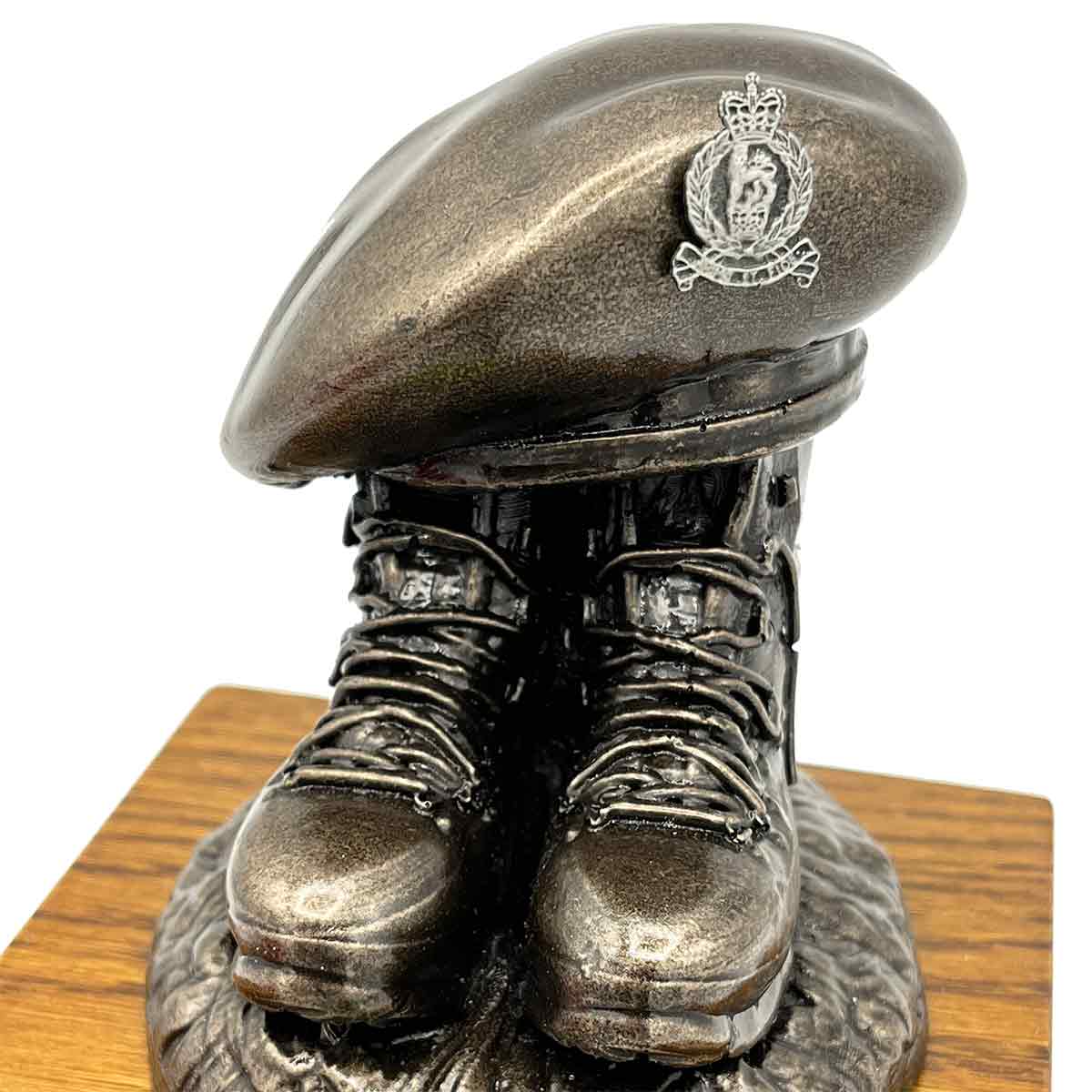 Beret and Boots Bronze Resin Statue on Oak Base - Updated Design - Image 19
