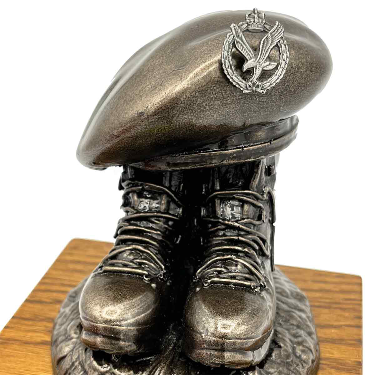 Beret and Boots Bronze Resin Statue on Oak Base - Updated Design - Image 20