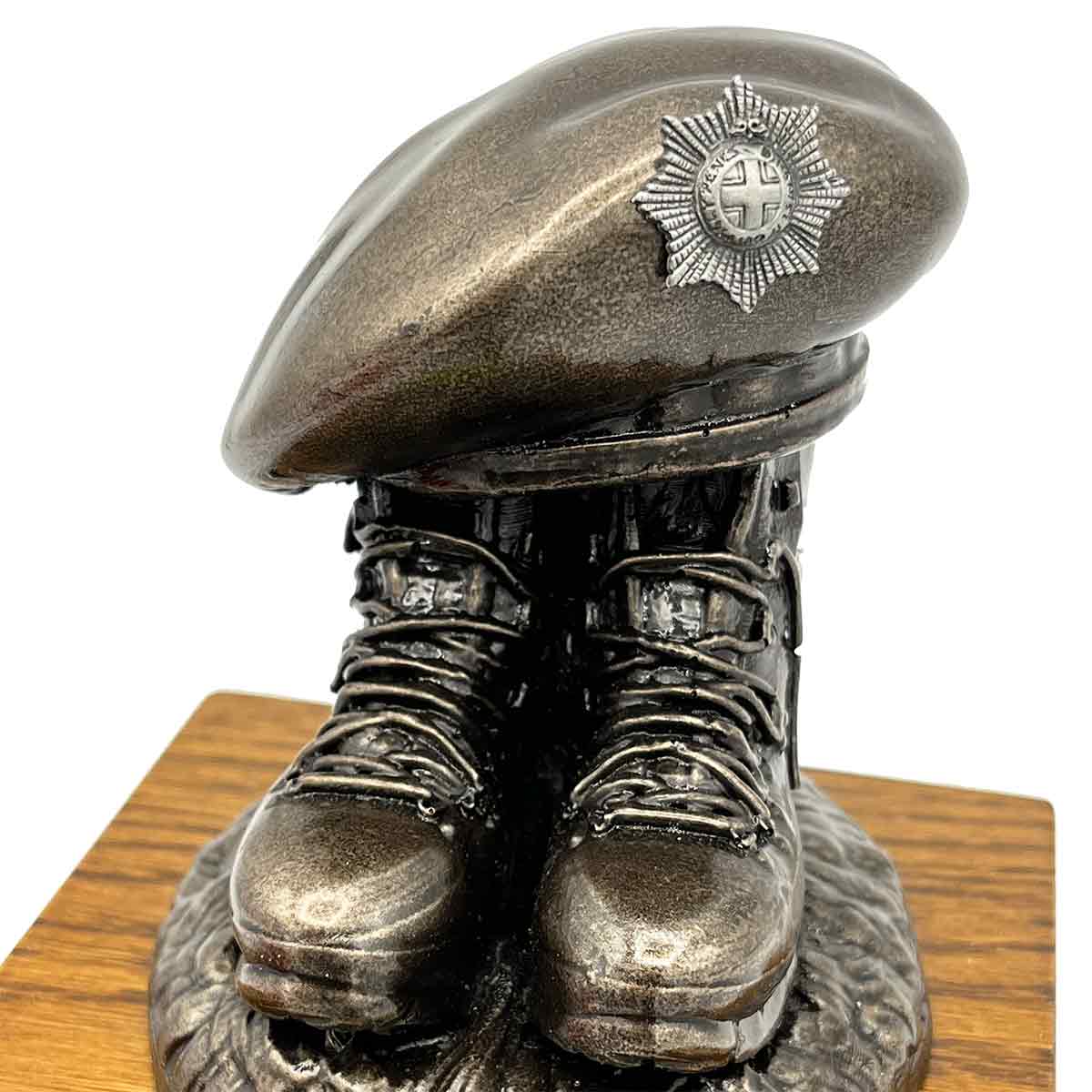 Beret and Boots Bronze Resin Statue on Oak Base - Updated Design - Image 21