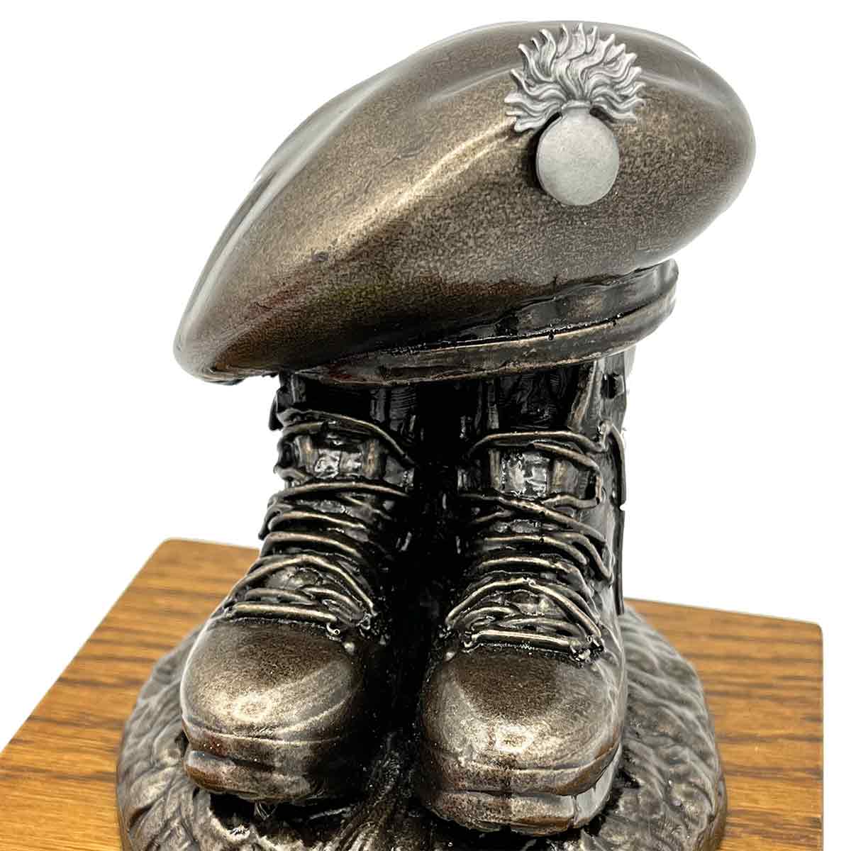 Beret and Boots Bronze Resin Statue on Oak Base - Updated Design - Image 23