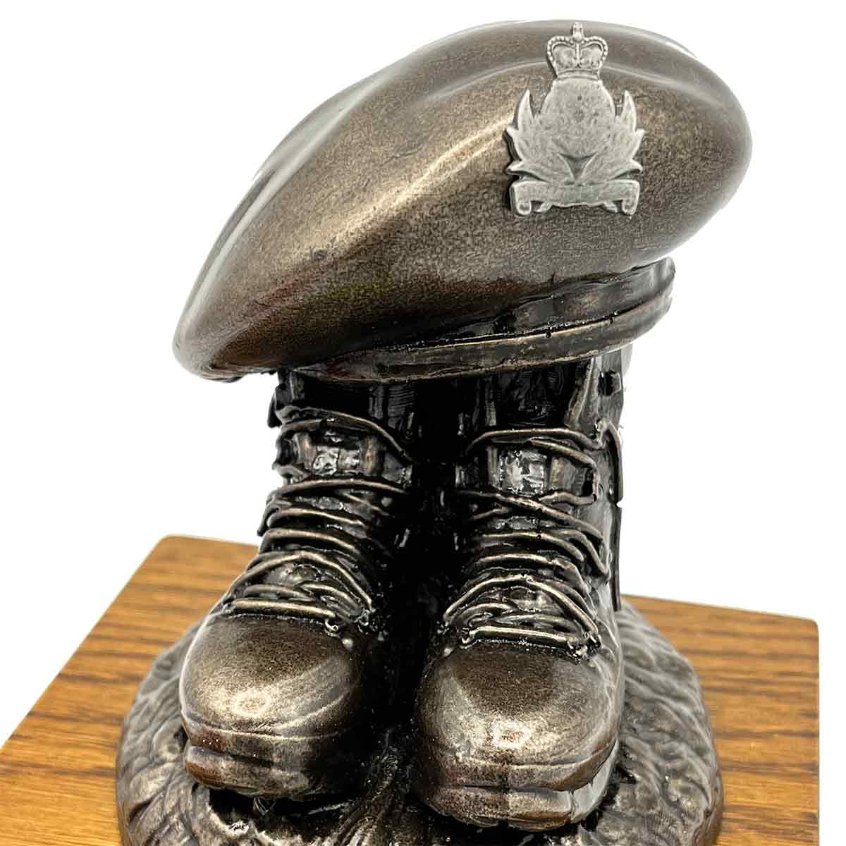 Beret and Boots Bronze Resin Statue on Oak Base - Updated Design - Image 24