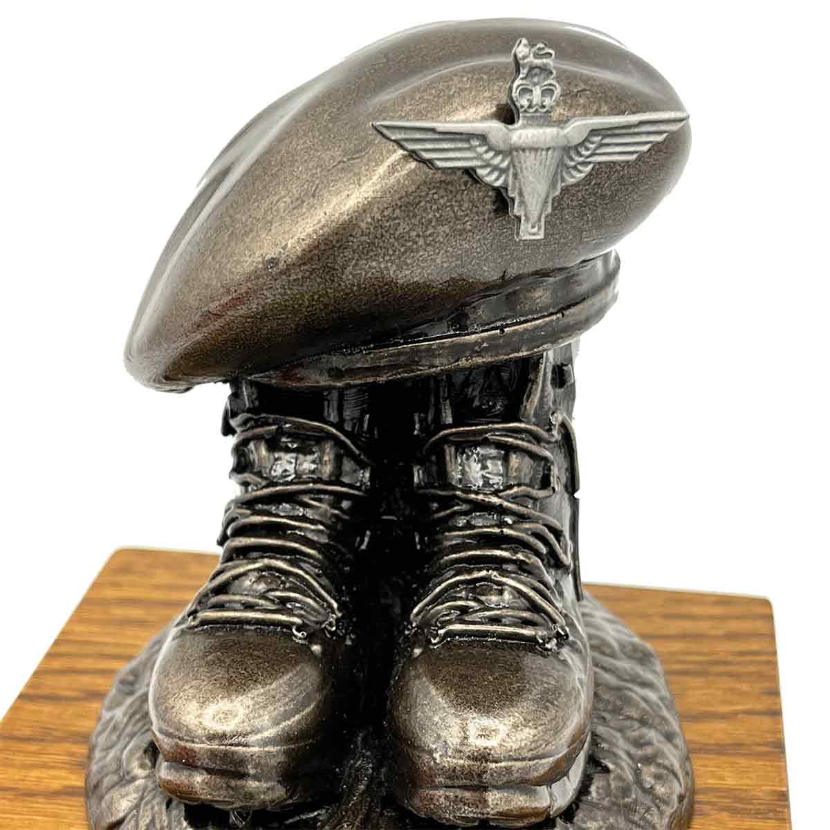 Beret and Boots Bronze Resin Statue on Oak Base - Updated Design - Image 26