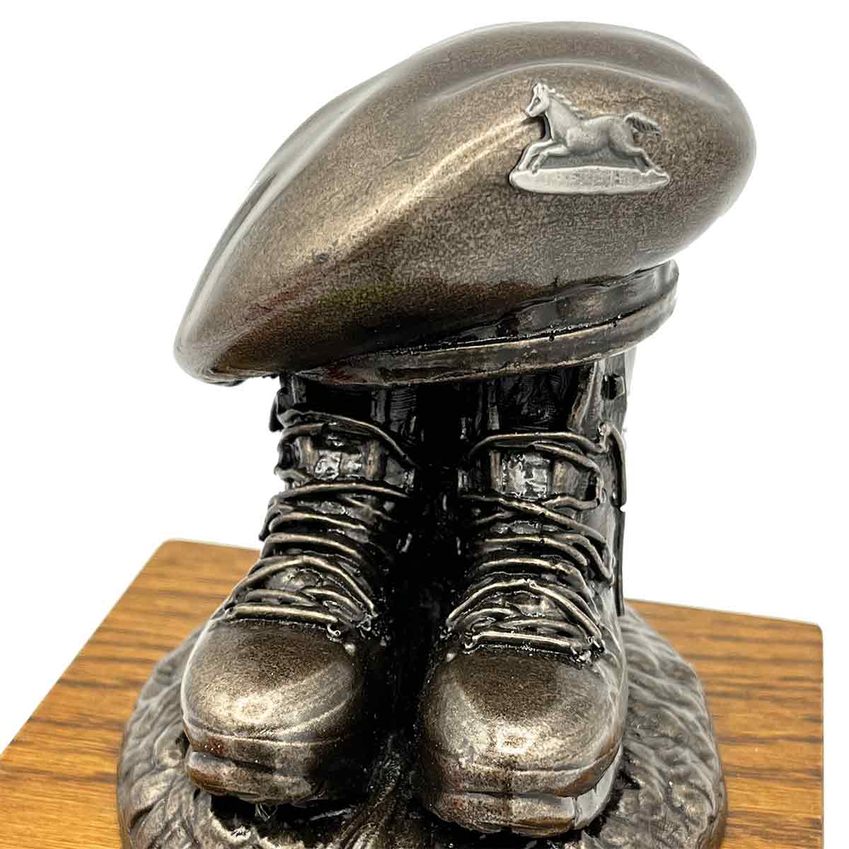 Beret and Boots Bronze Resin Statue on Oak Base - Updated Design - Image 28