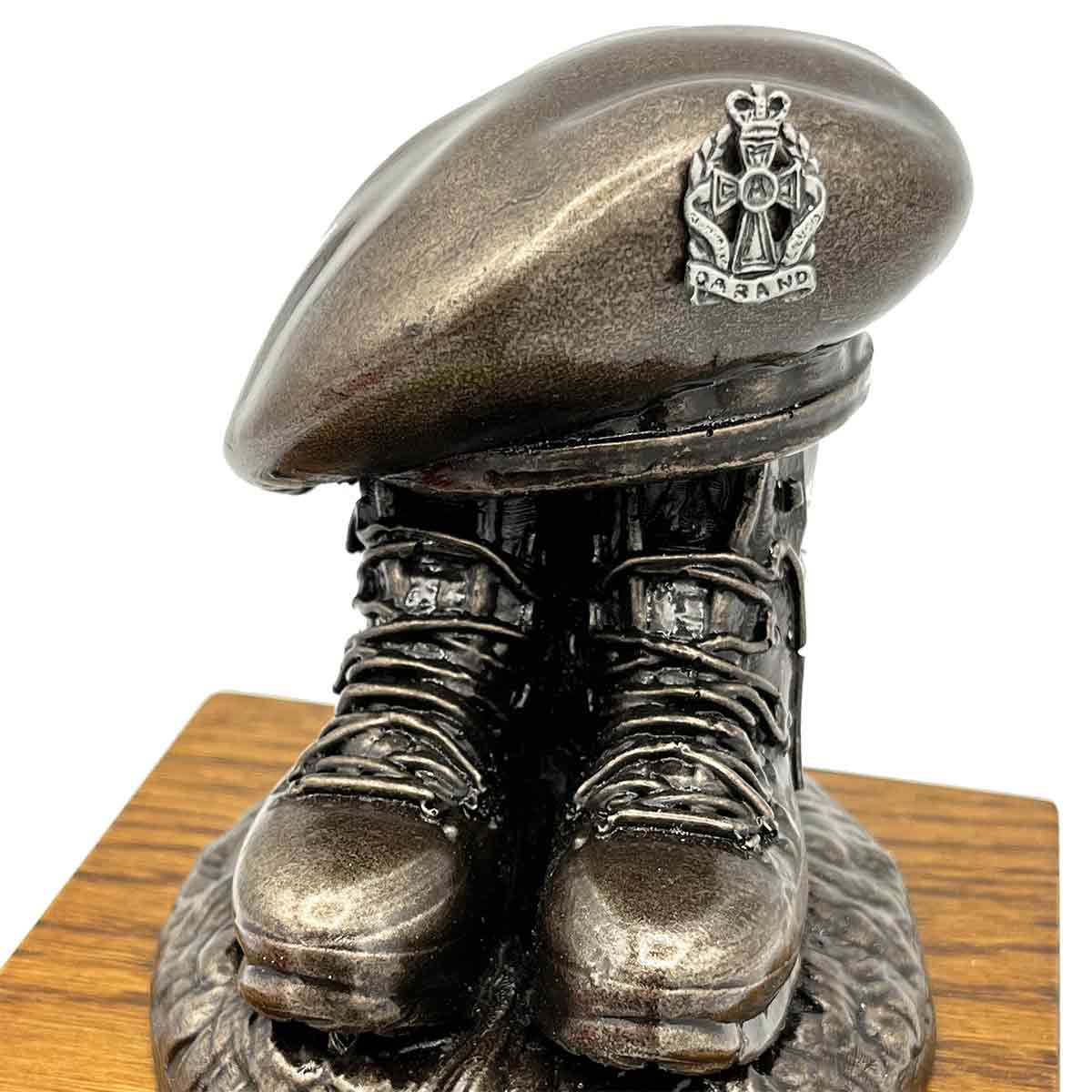 Beret and Boots Bronze Resin Statue on Oak Base - Updated Design - Image 29
