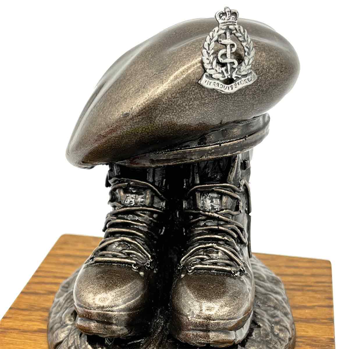 Beret and Boots Bronze Resin Statue on Oak Base - Updated Design - Image 30