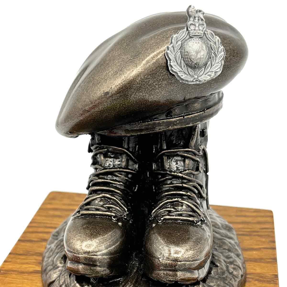 Beret and Boots Bronze Resin Statue on Oak Base - Updated Design - Image 41