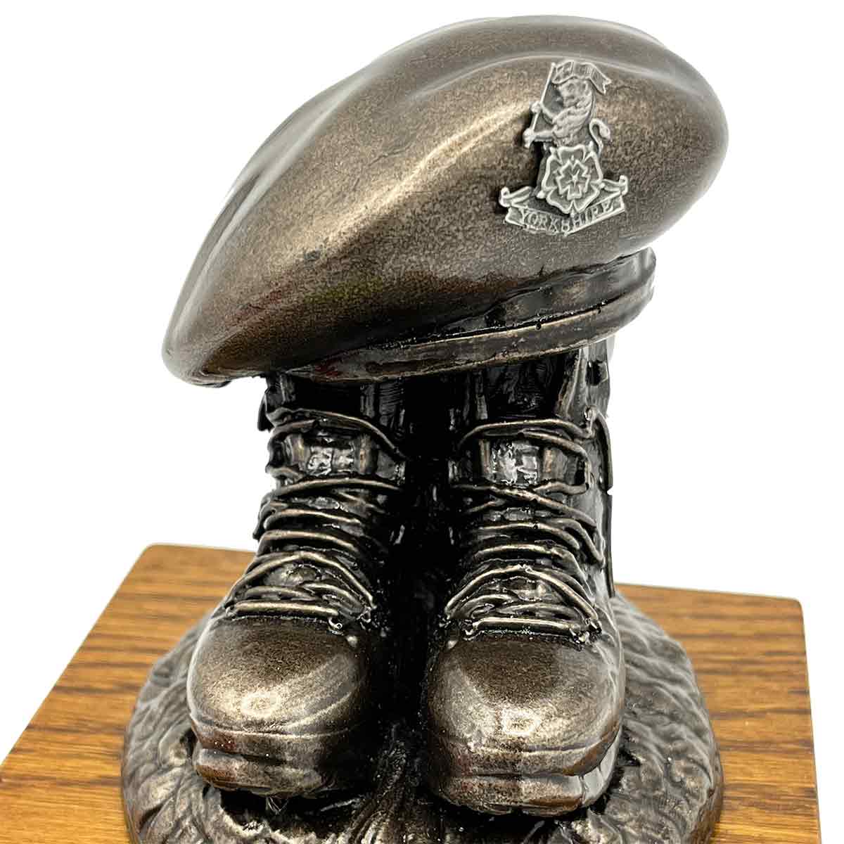Beret and Boots Bronze Resin Statue on Oak Base - Updated Design - Image 44