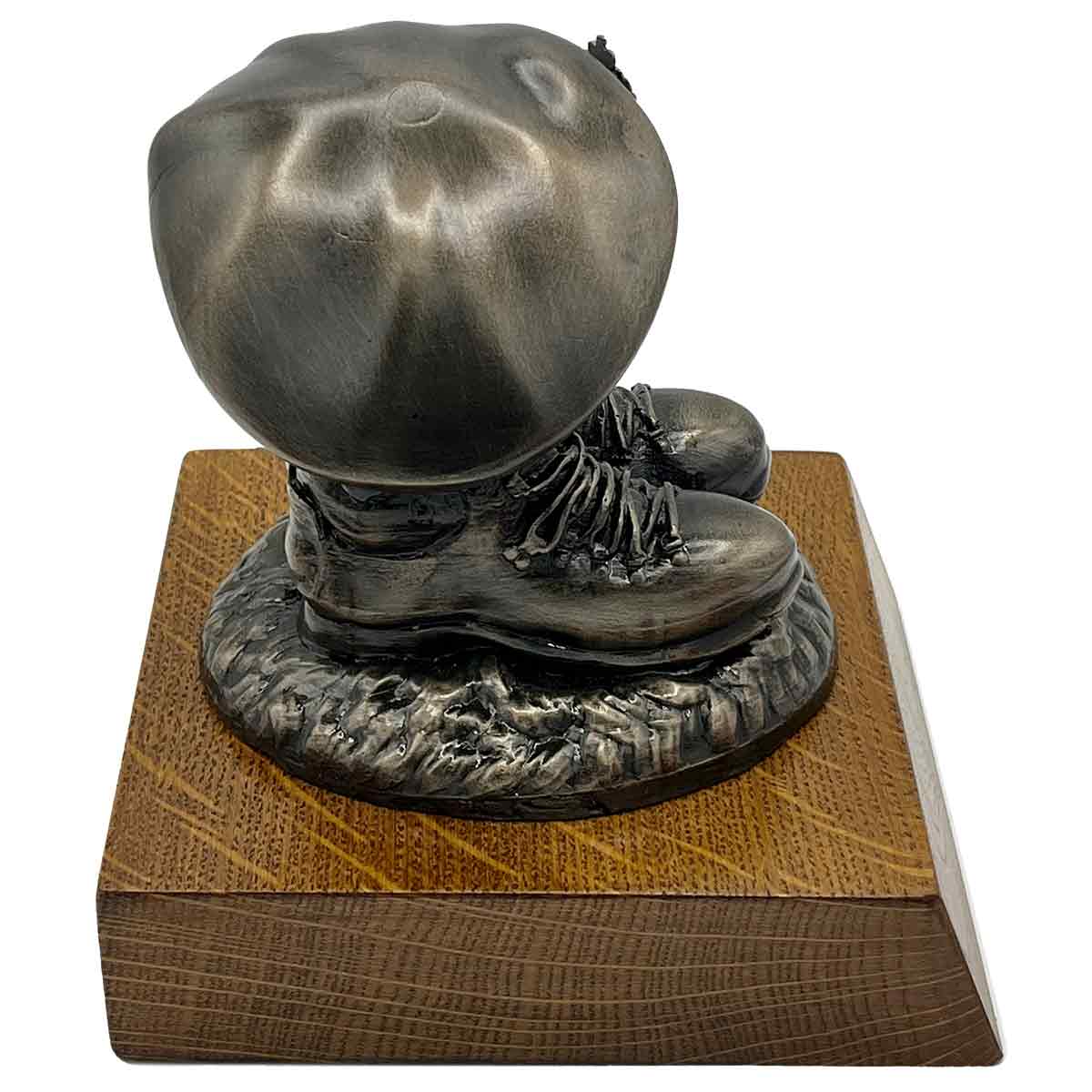 Beret and Boots Bronze Resin Statue on Oak Base - Updated Design - Image 6