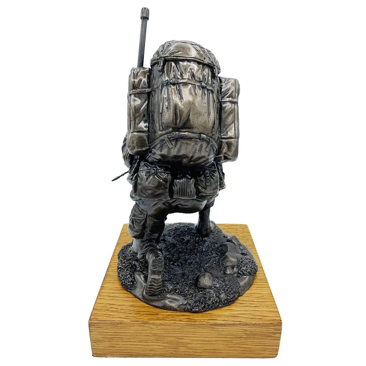 Bronze Resin Kneeling Signaller Statue - Image 3