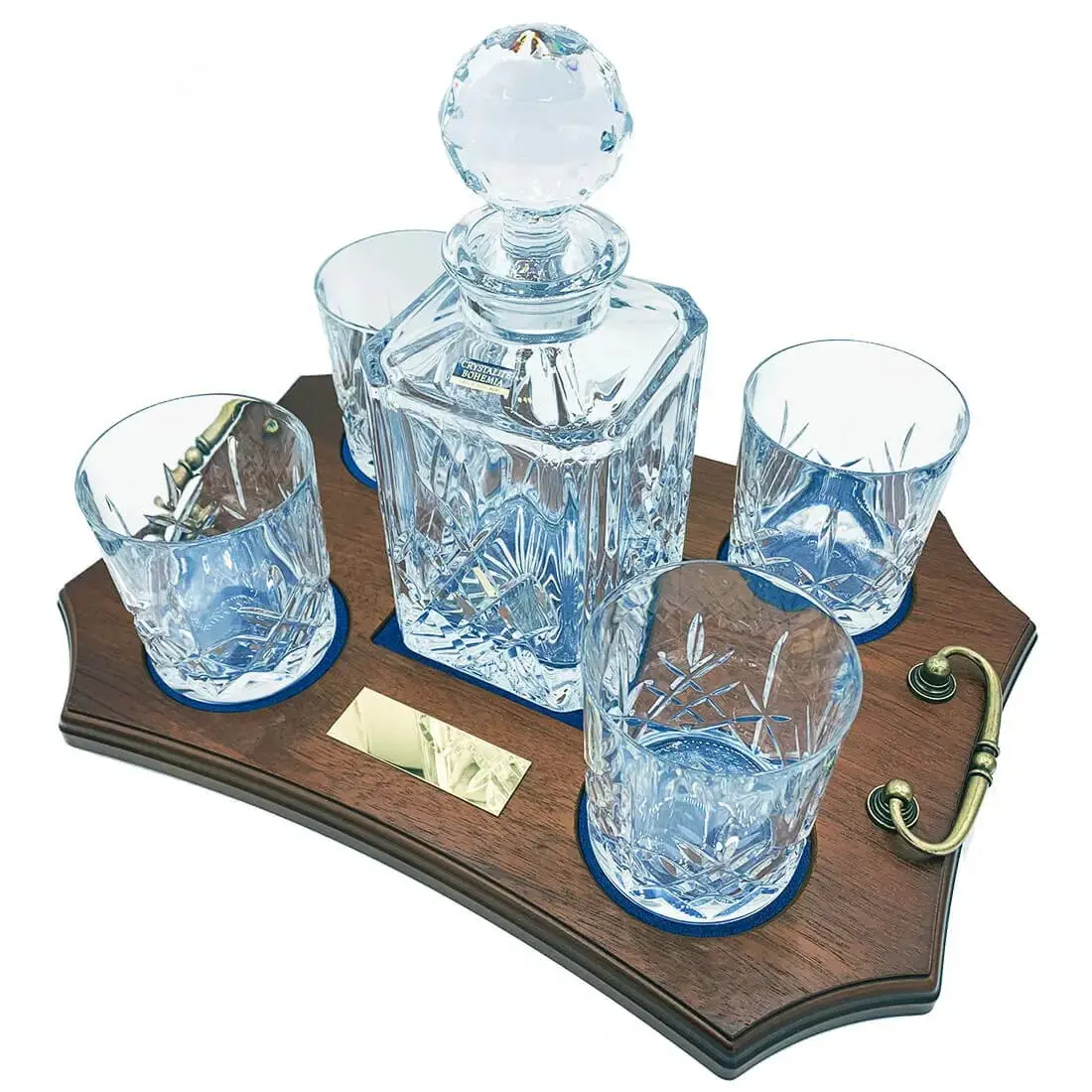 Crystal Whisky Decanter Set with 4 Glasses - Image 4