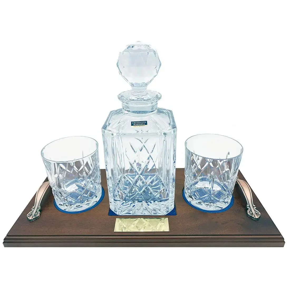 Crystal Whisky Decanter Set with 2 Glasses