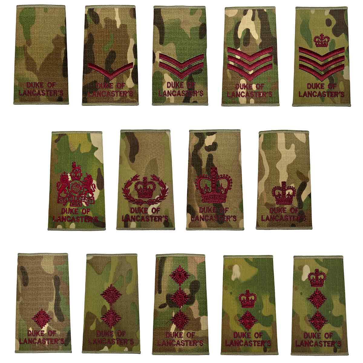 Duke of Lancasters Multicam Rank Slides (Pair)
