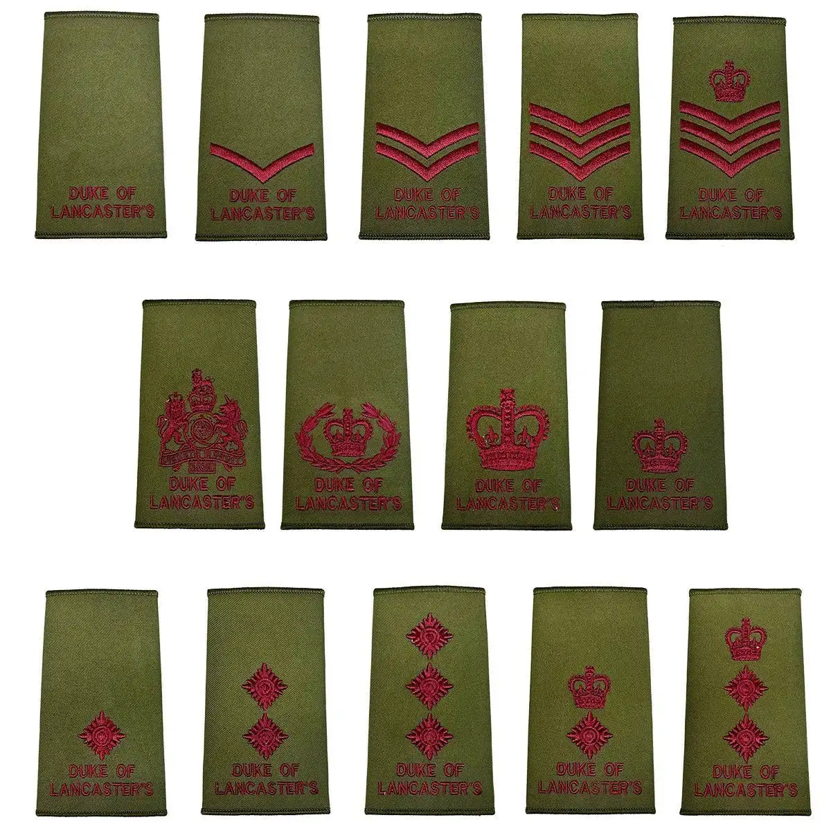 Duke of Lancasters Rank Slides Olive Green (Pair)