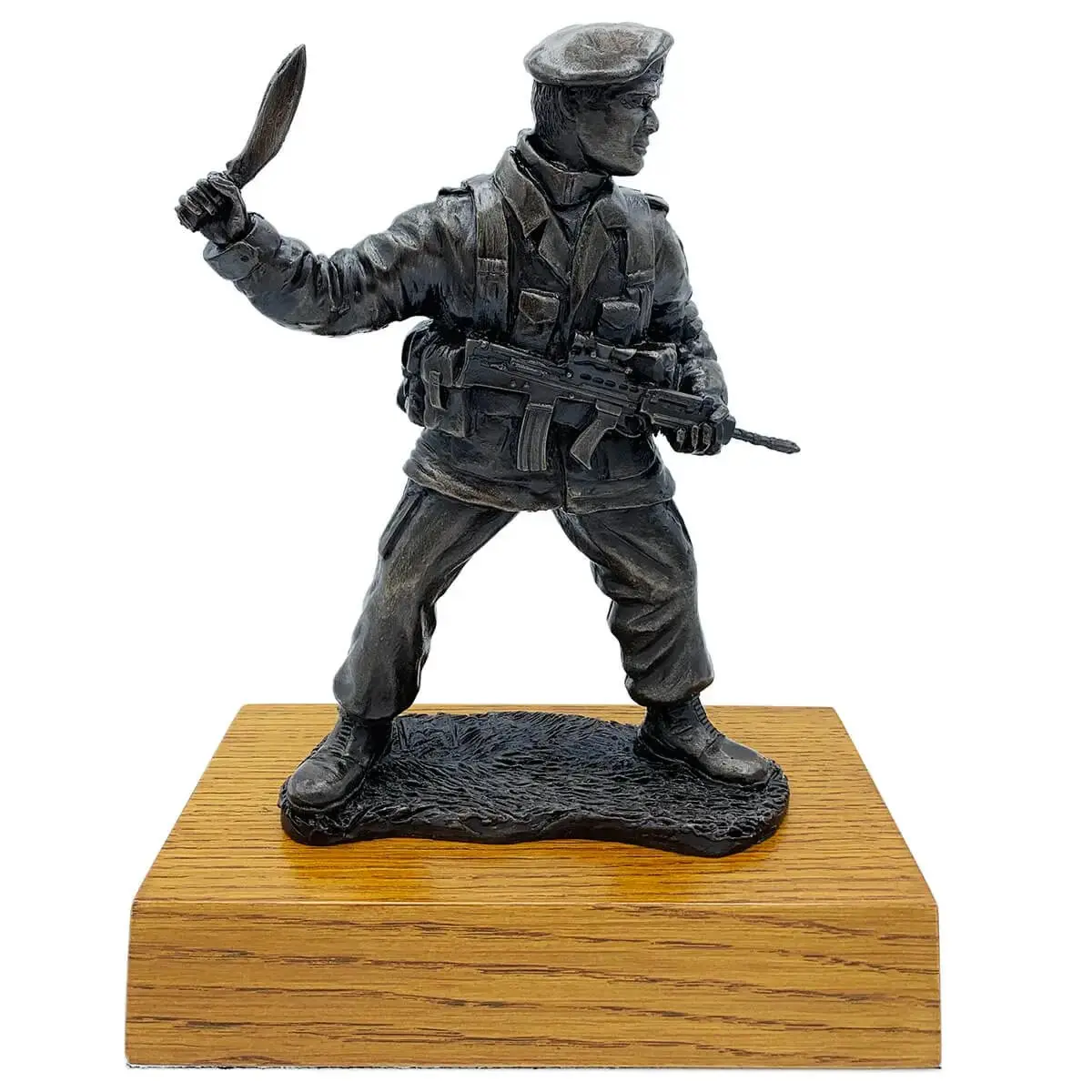 Gurkha Bronze Resin Statue with Kukri