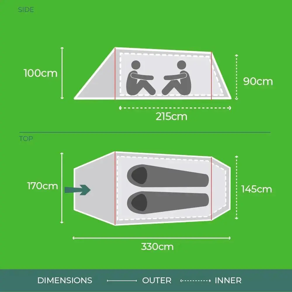 Highlander Blackthorn 2 Person Backpacking Tent - Image 5