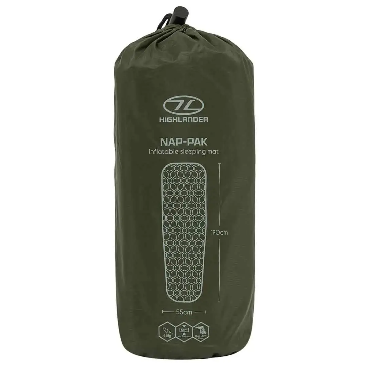 Highlander Nap-Pak Inflatable Sleeping Mattress Olive Green - Image 6