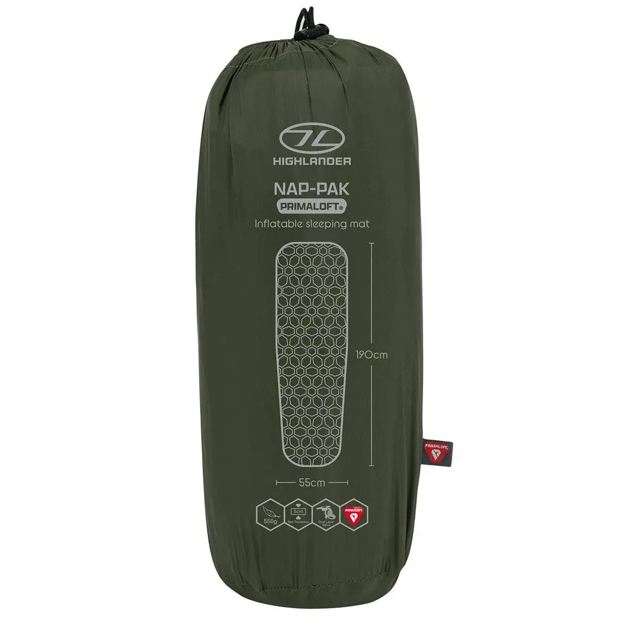 Highlander Nap-Pak Primaloft Inflatable Sleeping Mat Olive Green - Image 4