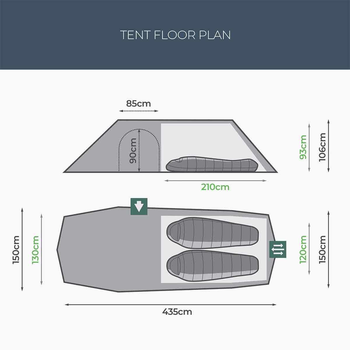 Highlander Respite 2 Person Extended Tunnel Tent - Image 8