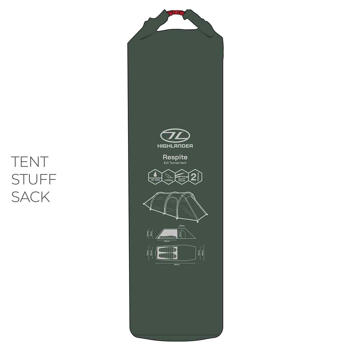 Highlander Respite 2 Person Extended Tunnel Tent - Image 9