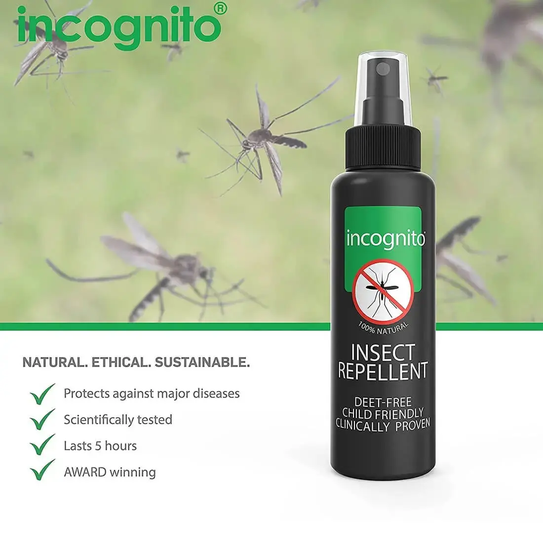 Incognito Deet Free Insect Repellent Spray 100ml - Image 4