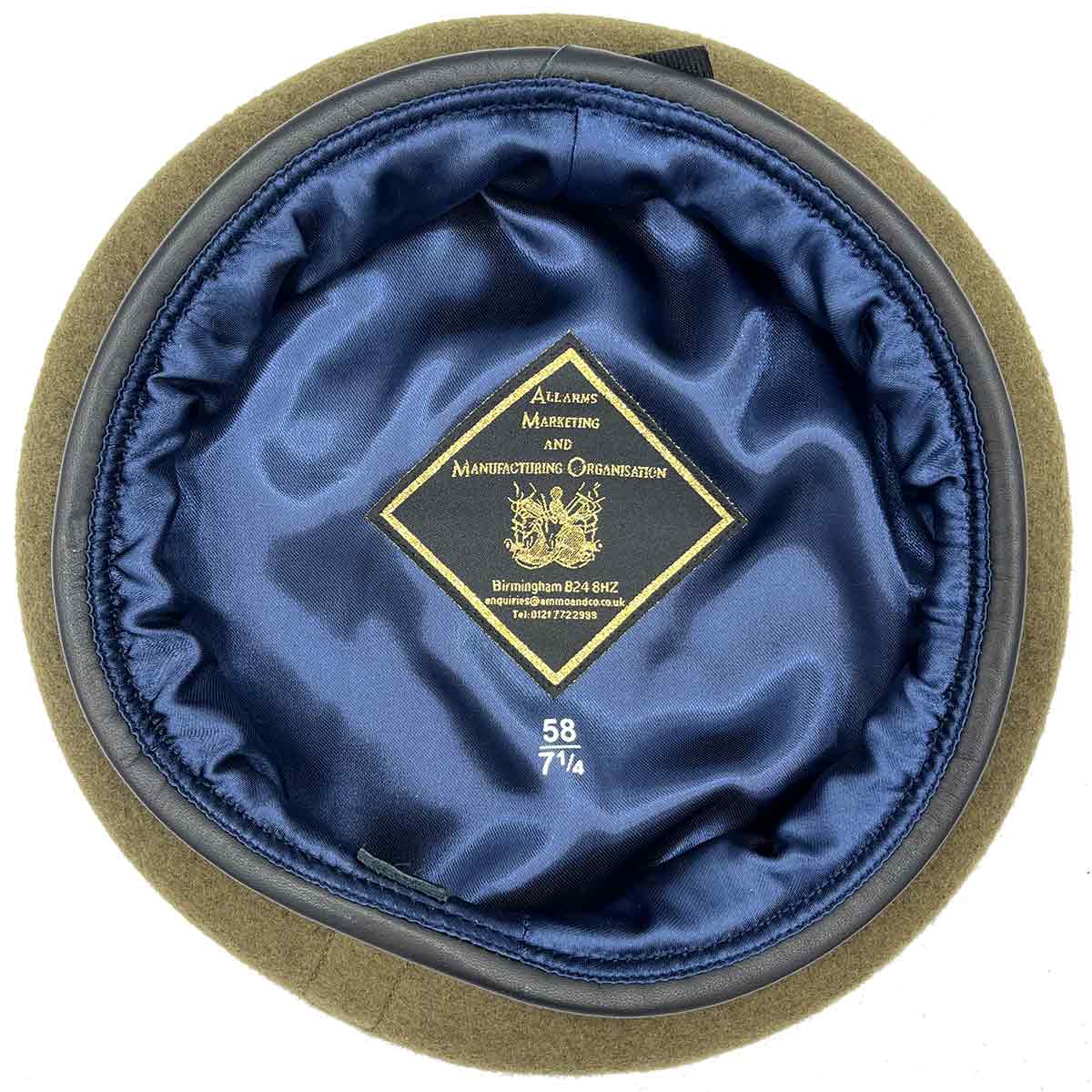 Khaki Silk Lined Army Beret - Image 3