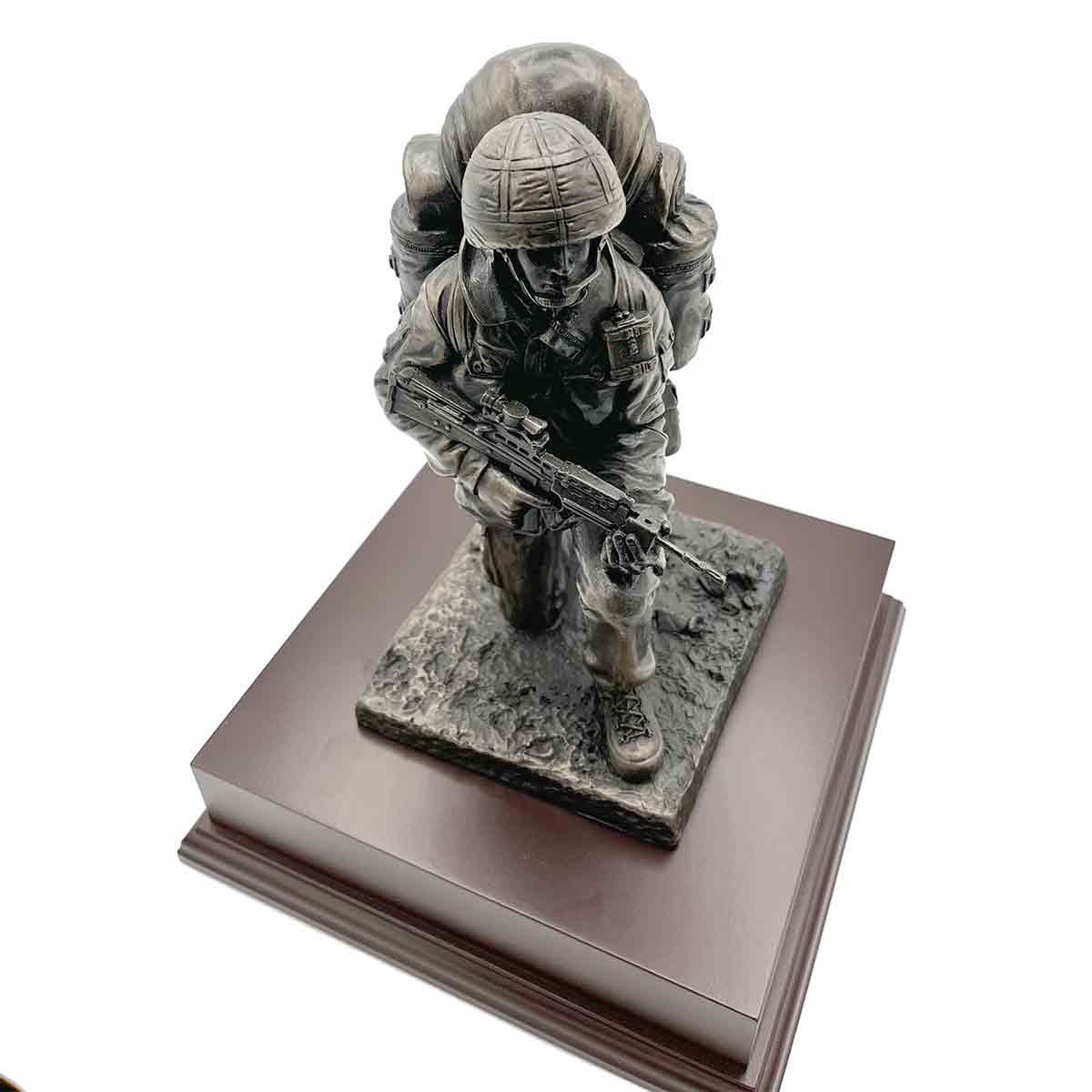 Kneeling Combat Figure with Beret Statue - Image 2