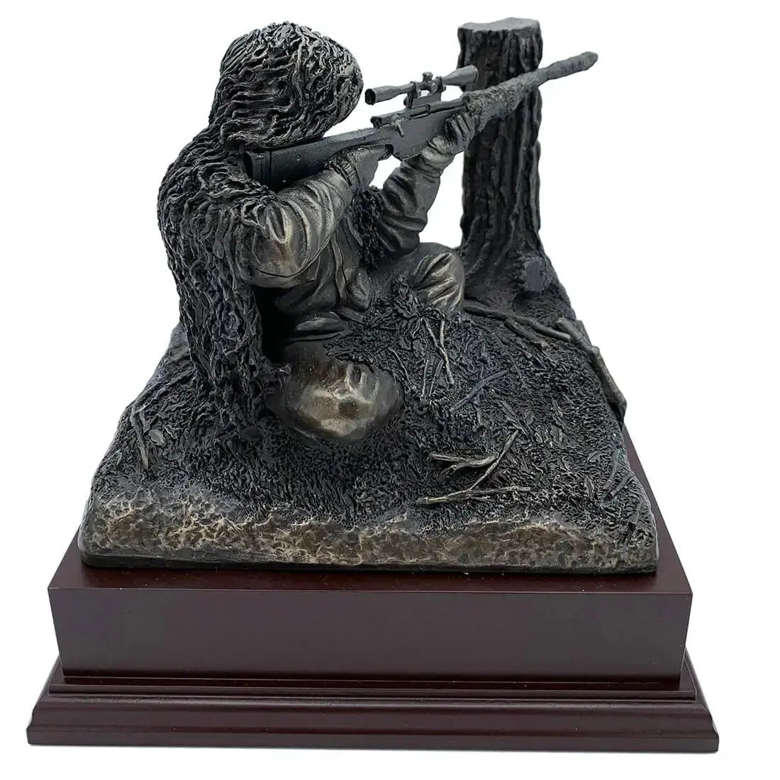 Kneeling Sniper Bronze Resin Figurine - Image 2