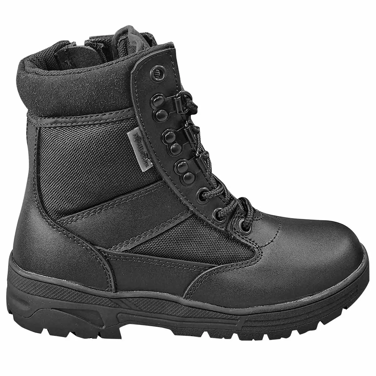 Kombat Kids Black Boots Half Leather Patrol Style Pair - Image 6