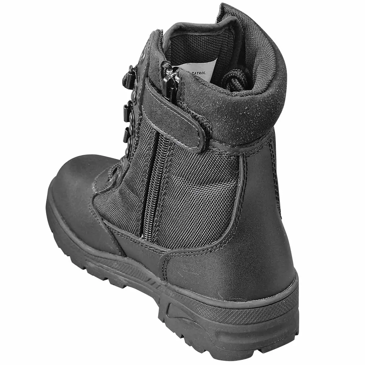 Kombat Kids Black Boots Half Leather Patrol Style Pair - Image 7