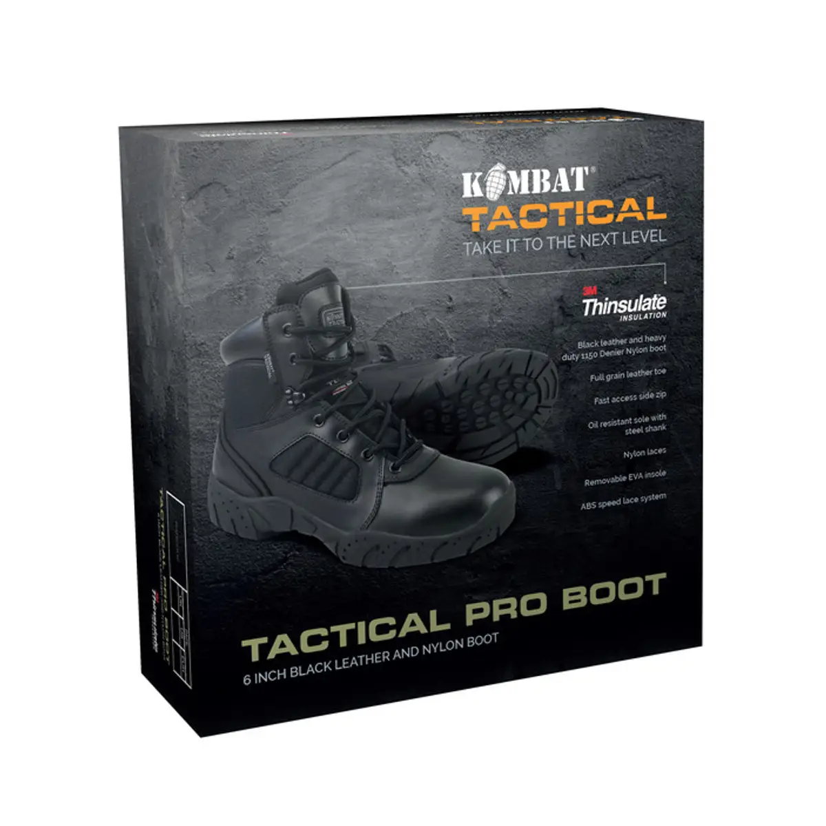 Kombat UK 6 Inch Pro Side Zip Tactical Combat Black Boots - Image 3