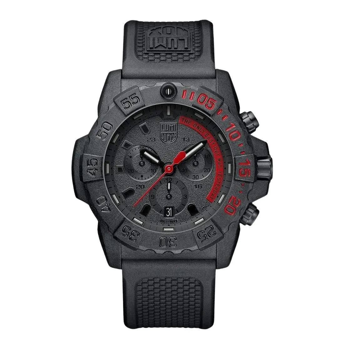 Luminox Navy Seal Steel 3580 Series Chronograph Watch Black/Red XS.3581.EY