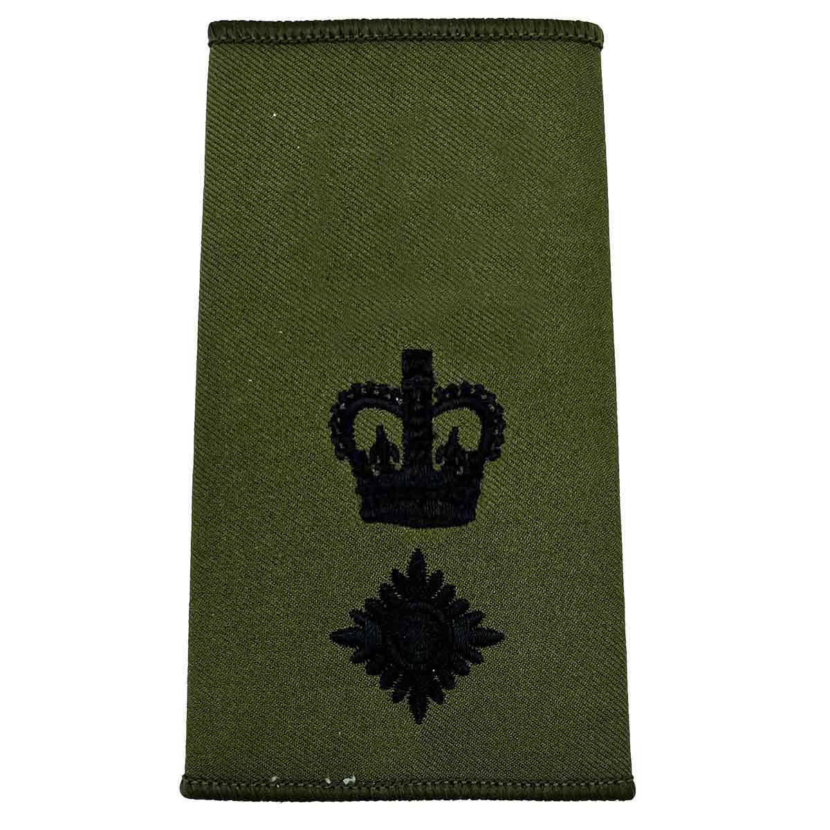 Olive Green Rank Slides with Black Embroidery (Pair) - Image 17