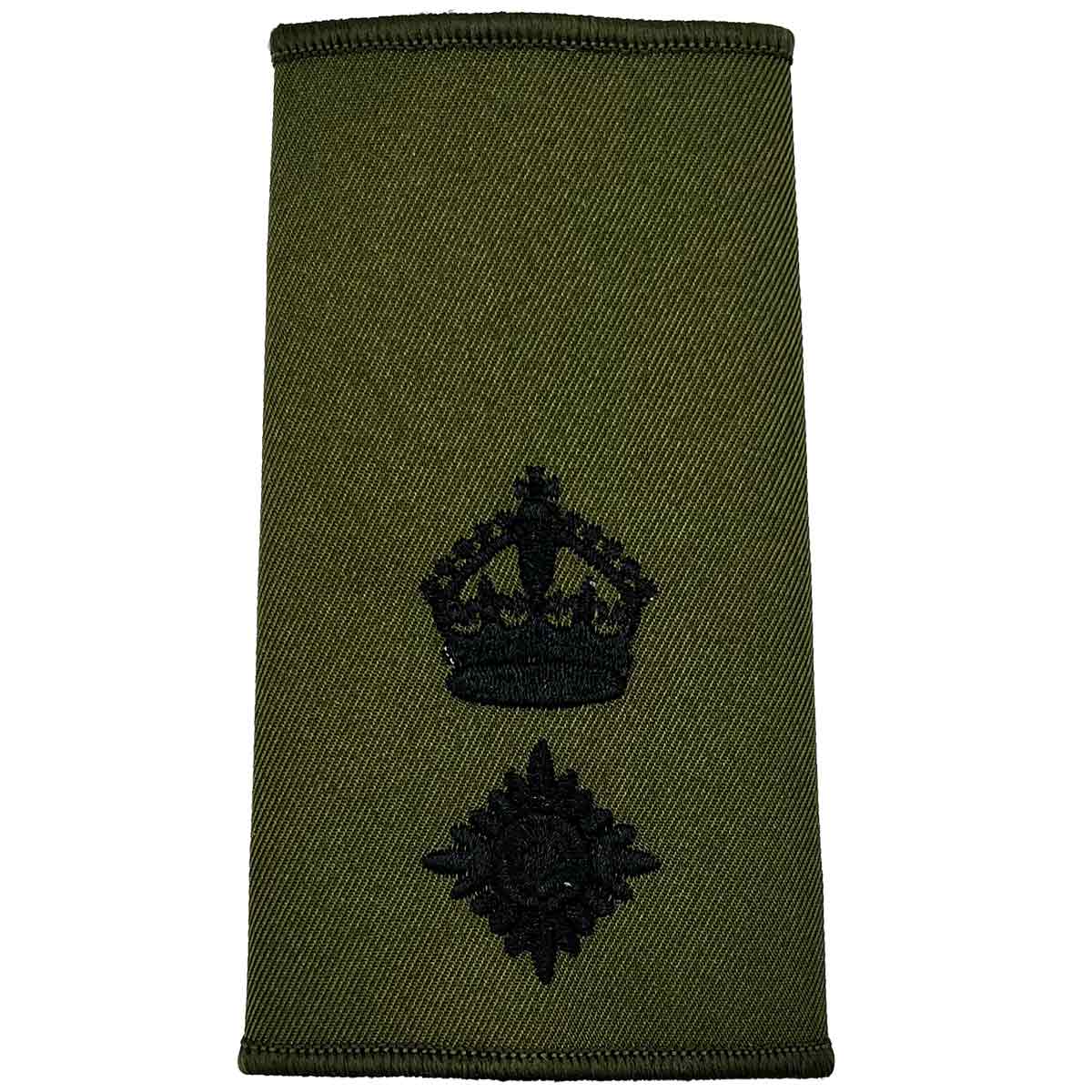 Olive Green Rank Slides with Black Embroidery (Pair) - Image 18