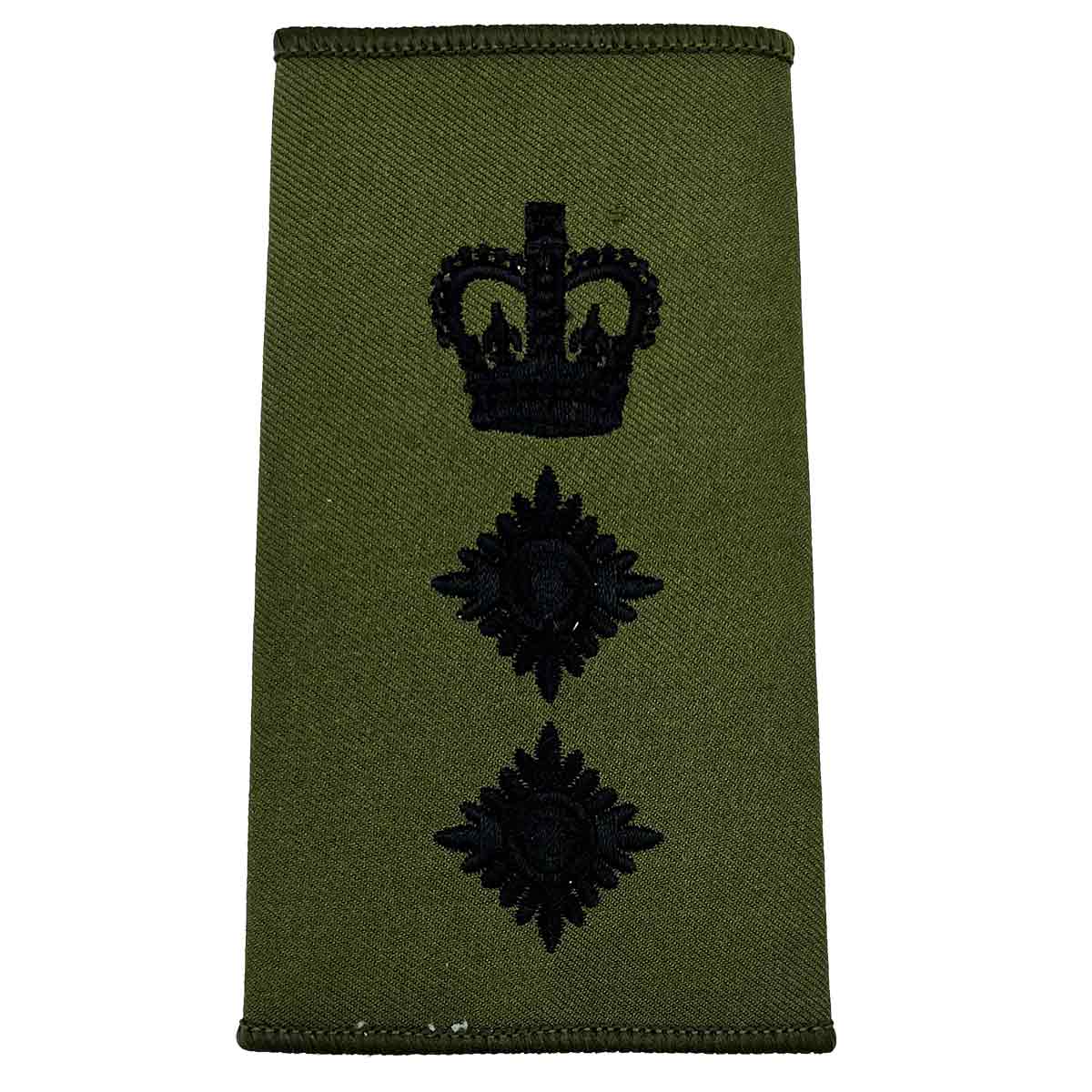Olive Green Rank Slides with Black Embroidery (Pair) - Image 19
