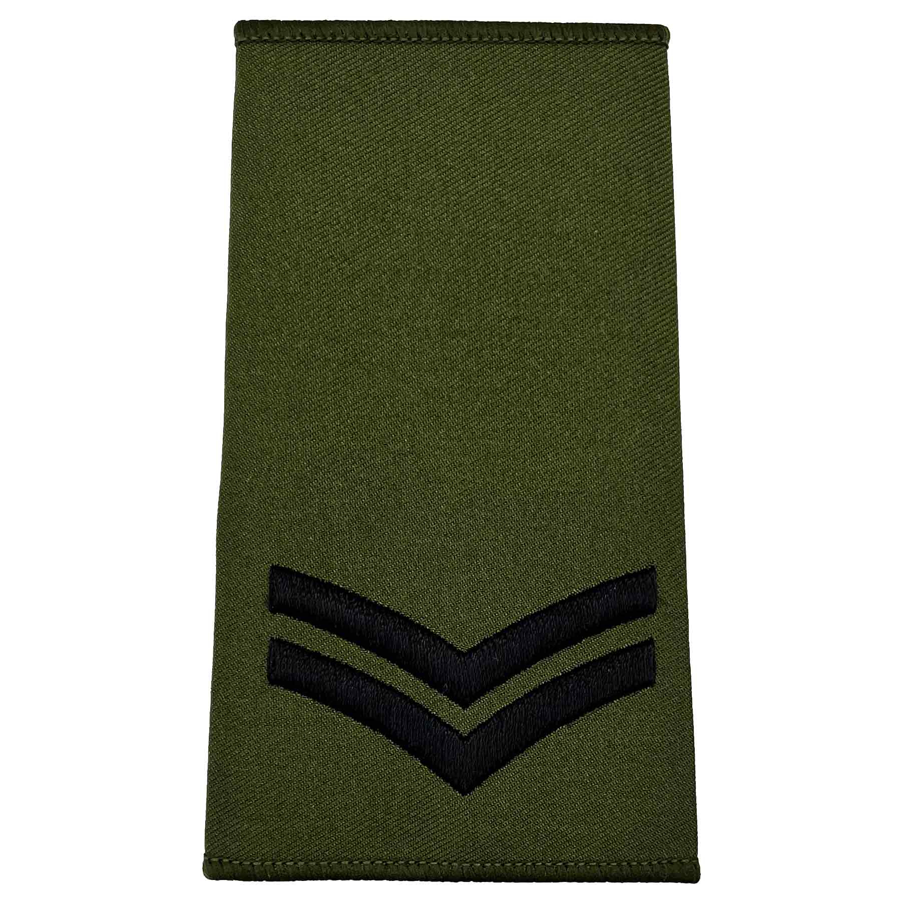 Olive Green Rank Slides with Black Embroidery (Pair) - Image 3