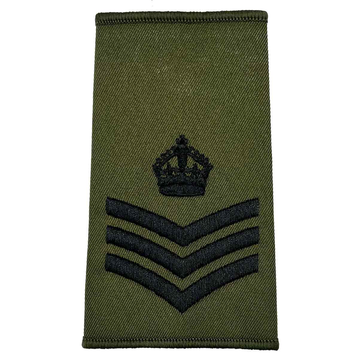 Olive Green Rank Slides with Black Embroidery (Pair) - Image 6