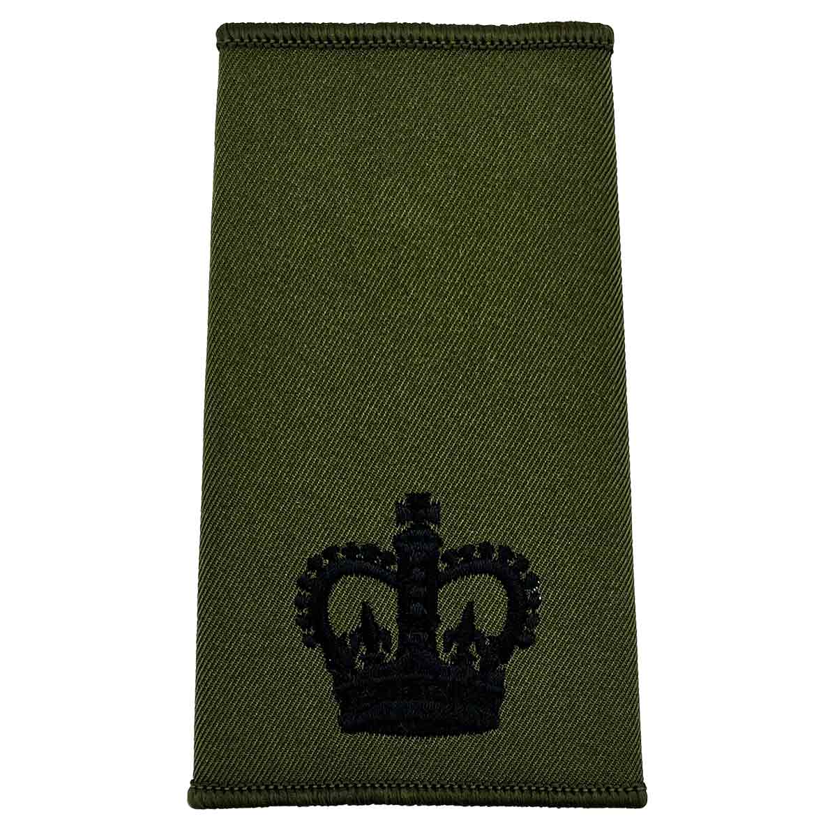Olive Green Rank Slides with Black Embroidery (Pair) - Image 7