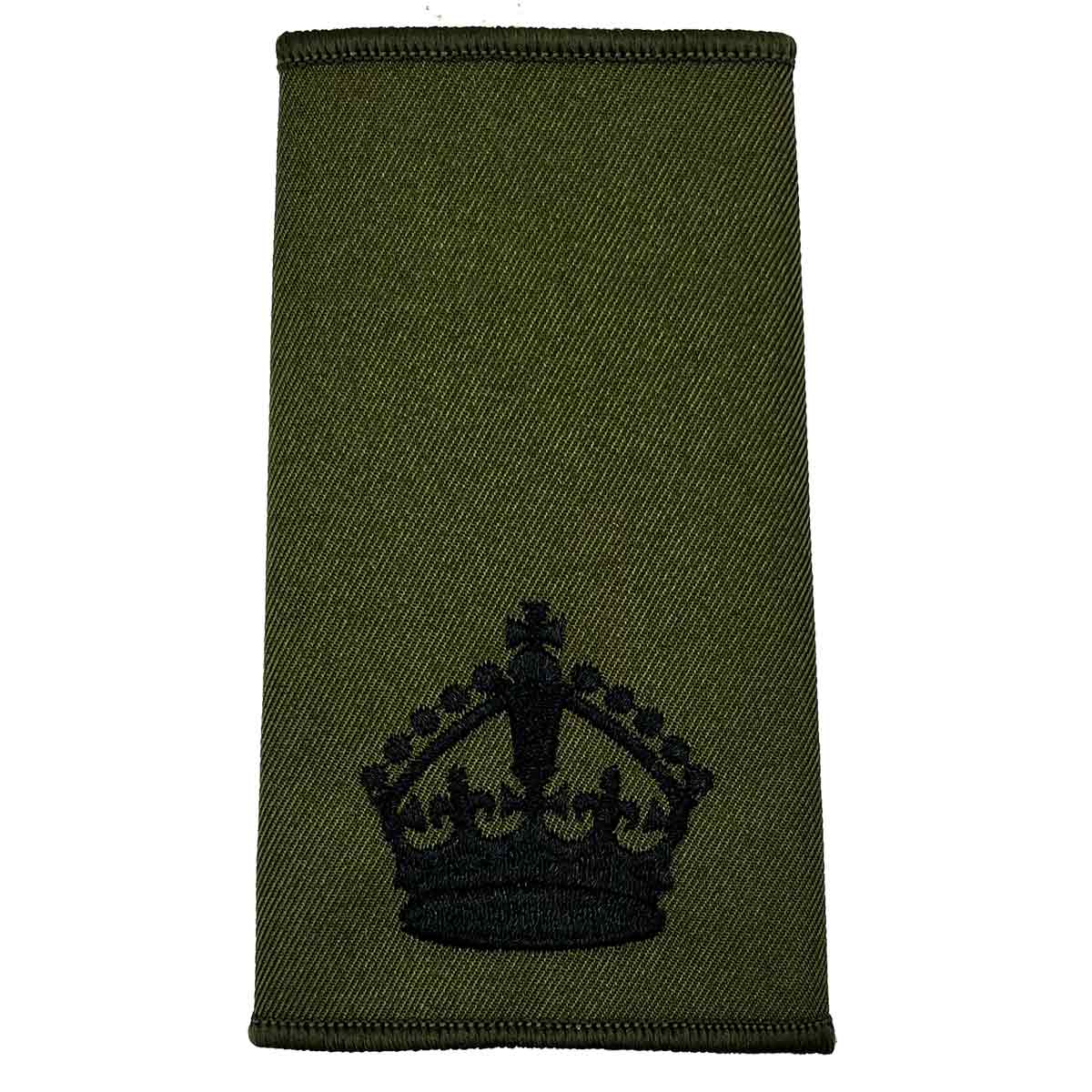 Olive Green Rank Slides with Black Embroidery (Pair) - Image 8