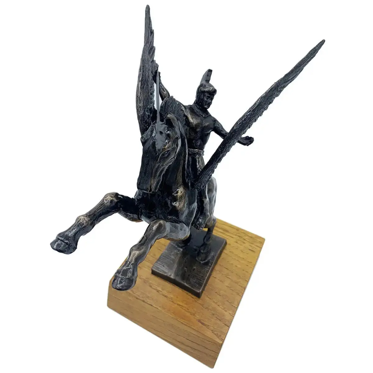 Pegasus with Bellerophon Bronze Resin Statue - Image 5