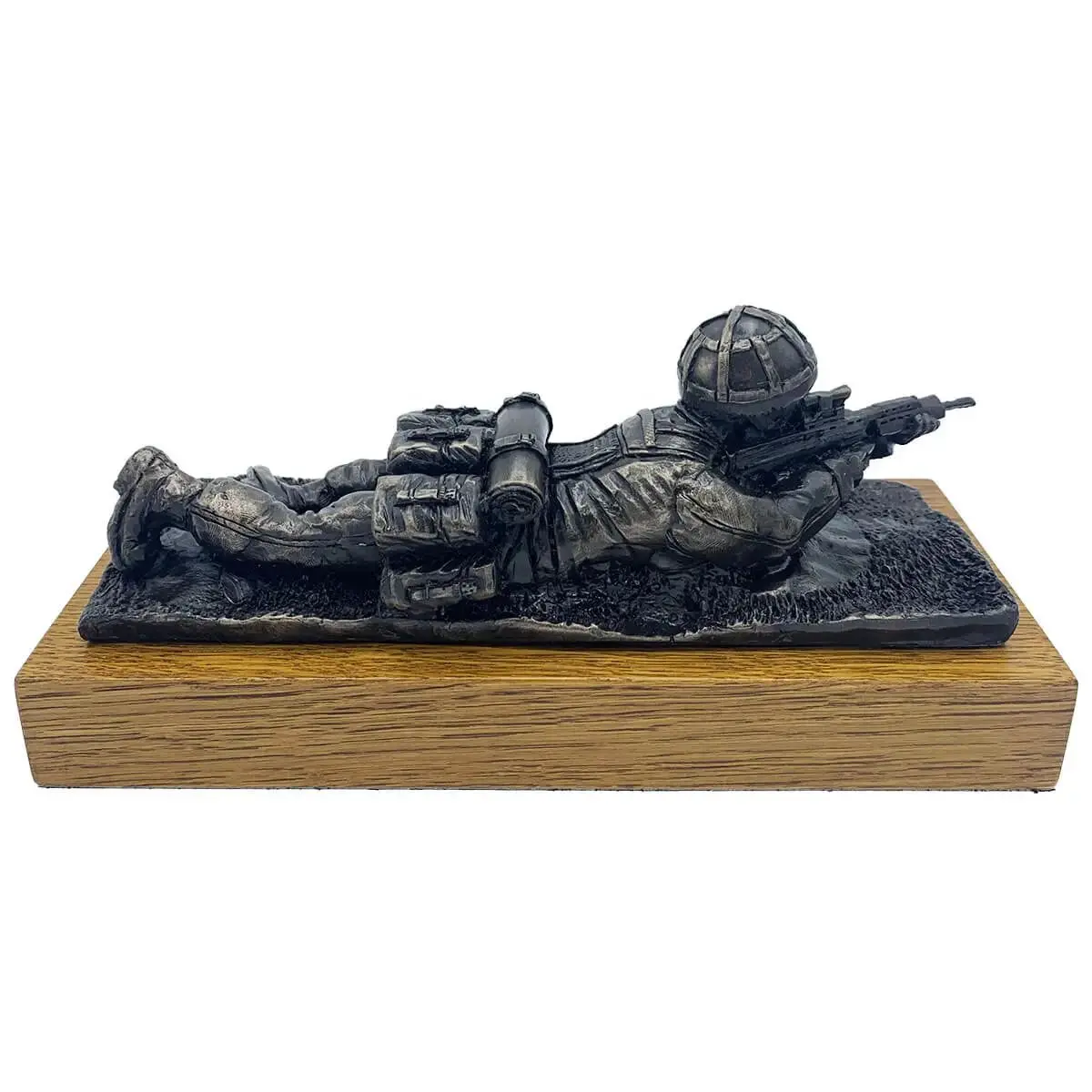 Prone Soldier with SA80 Bronze Resin Statue - Image 3