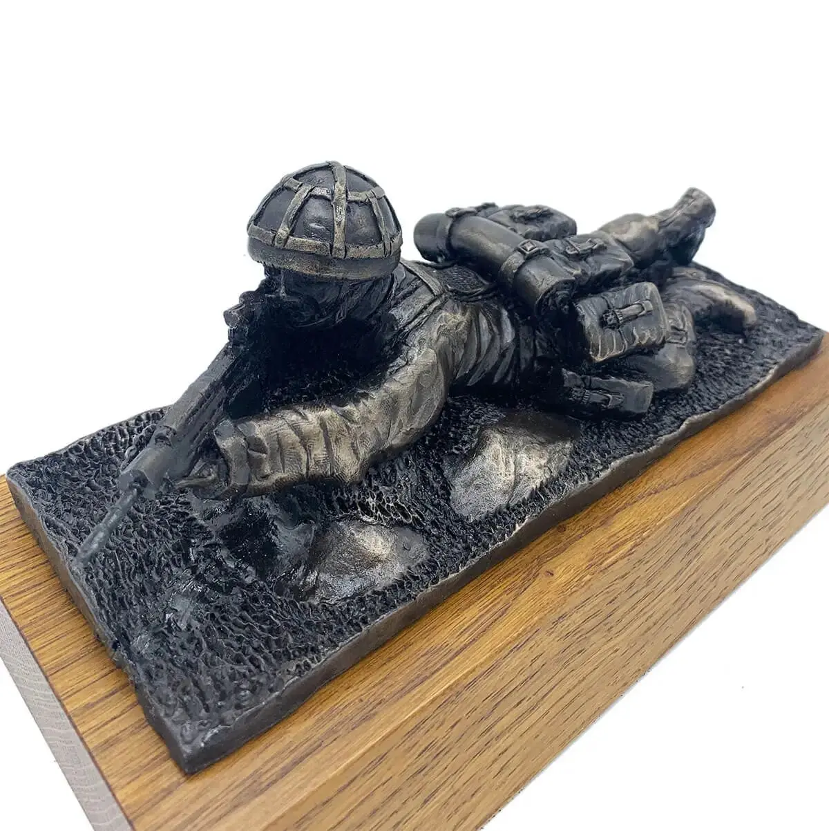 Prone Soldier with SA80 Bronze Resin Statue - Image 5