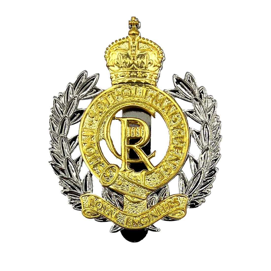 Royal Engineers Beret Cap Badge with Kings Tudor Crown