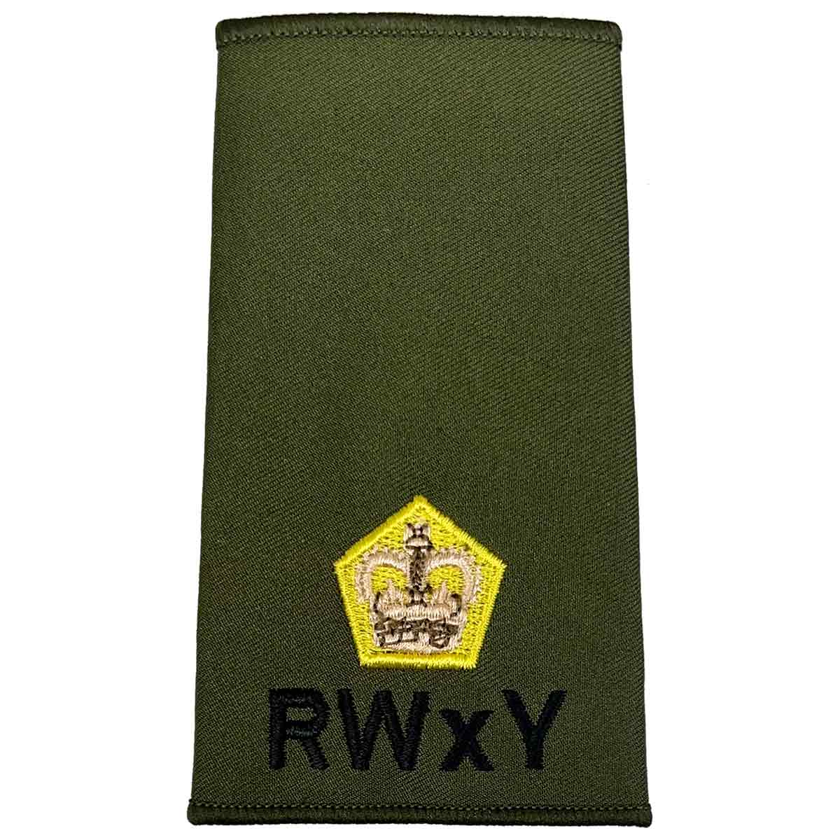 Royal Wessex Yeomanry (RWxY) Olive Green Rank Slides (Pair) - Image 2